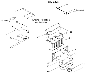 Engine Accessories 22 Hp Diagram and Parts List for LT1018 13AB11CG710-13AB11CG712-13AL11CG710-13AL11CG712-13AX11CG710-13AX11CG712 Cub Cadet Lawn Tractor